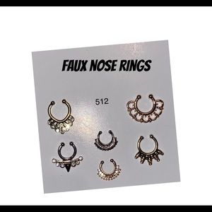 NEW 6 Pc Faux Nose Rings